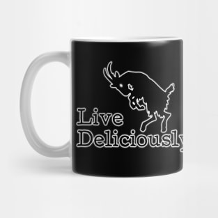 Live Deliciously | White Black Phillip | Satanic Mug